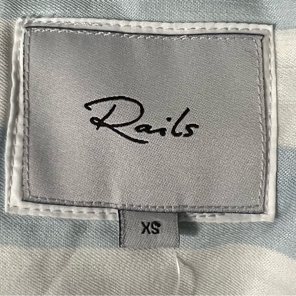 Rails x Anthropologie Top Uli Block Stripe Lace Up White Western Boho - Picture 5 of 14